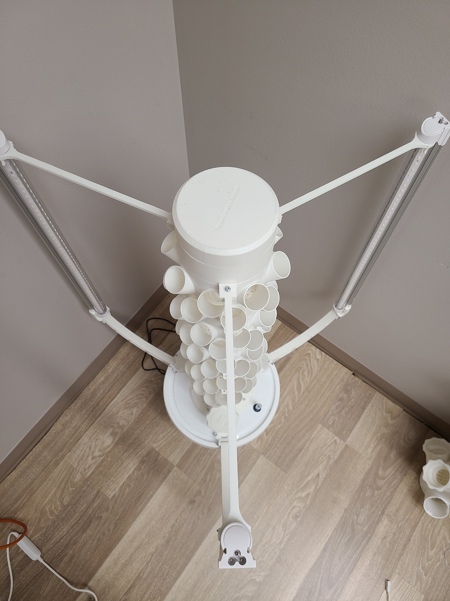 Vertical Hydroponic Seeding Tower - Large - 180 pods w/4ft LED Grow Light Kit